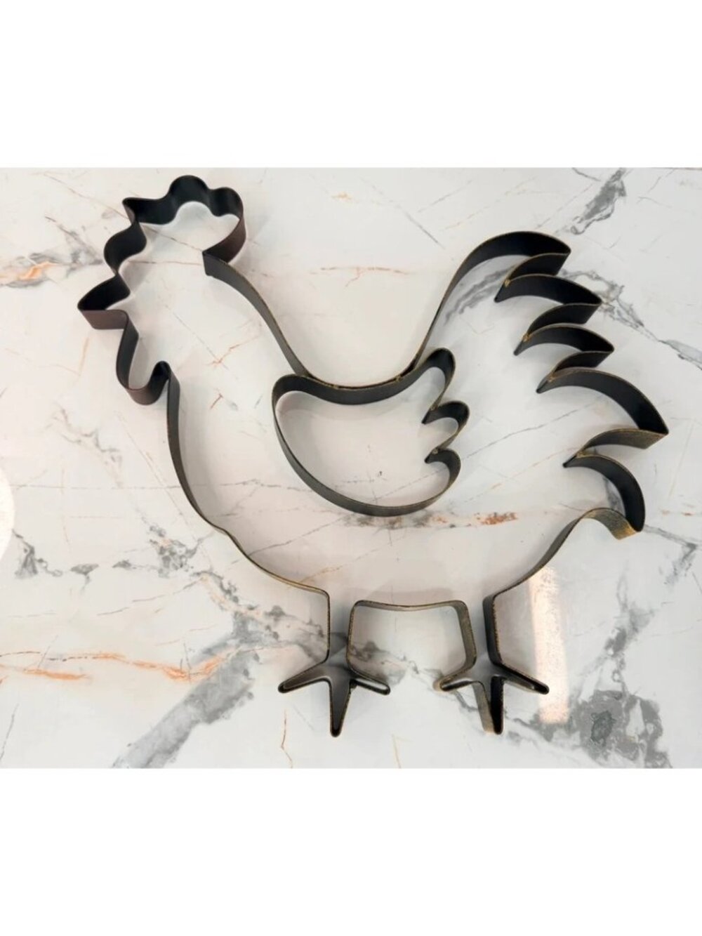 Vintage Farmhouse Metal Rooster Wall Decor Cookie Cutter Silhouette 13"